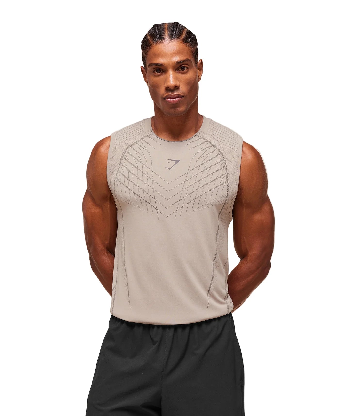 Apex Seamless Tank slim fit Mushroom Grey/Pitch Grey