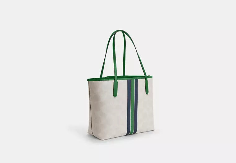 Coach City Tote Bag In Signature Canvas With Coach Graphic