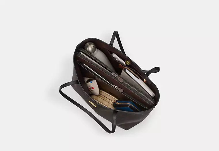 Coach City Tote Bag In Signature Canvas With Coach Graphic