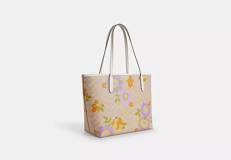 Coach City Tote Bag In Signature Canvas With Floral Print
