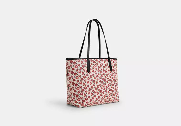 Coach City Tote Bag With Floral Print