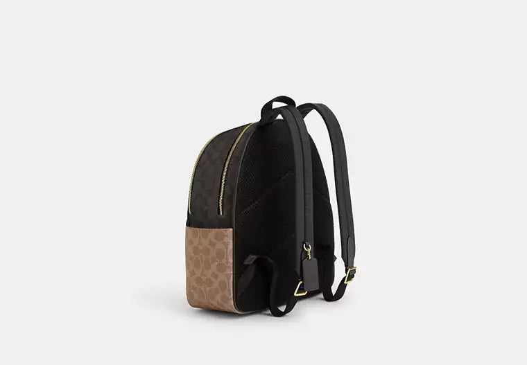 Court Backpack In Blocked Signature Canvas