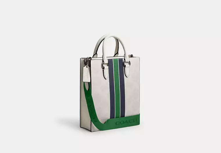 Coach Dylan Tote Bag In Signature Canvas With Varsity Stripe