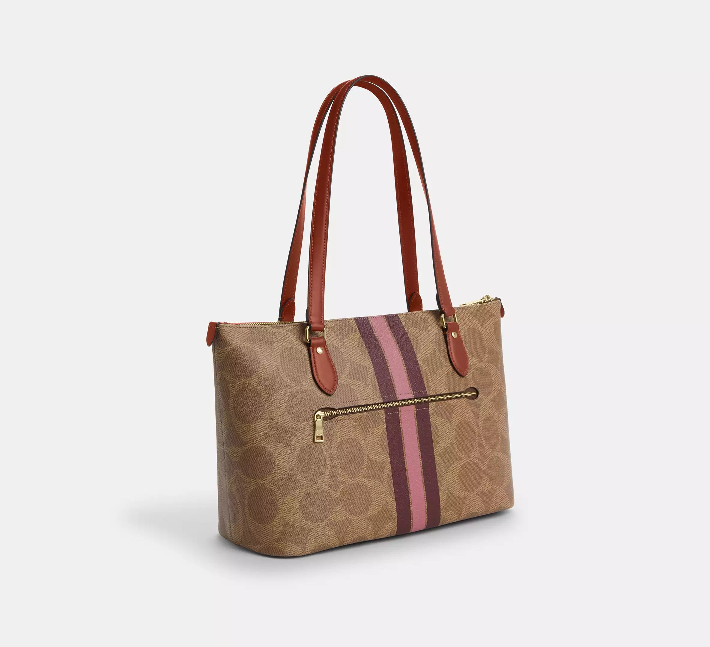 Coach Gallery Tote Bag In Signature Canvas With Stripe Print