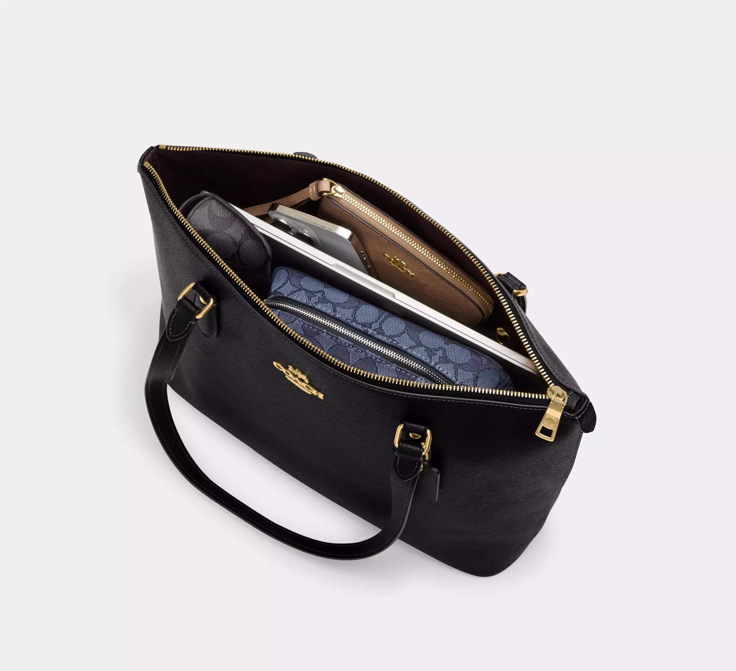 Coach Gallery Tote Bag In Signature Canvas With Stripe Print