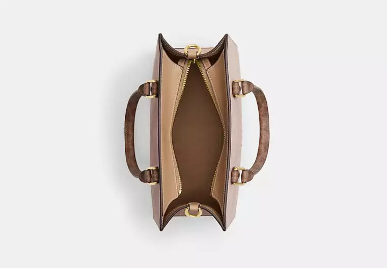 Coach Maggie Small Tote Bag In Blocked Signature Canvas