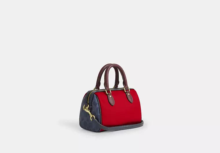 Mini Rowan Crossbody Bag In Colorblock Signature Canvas