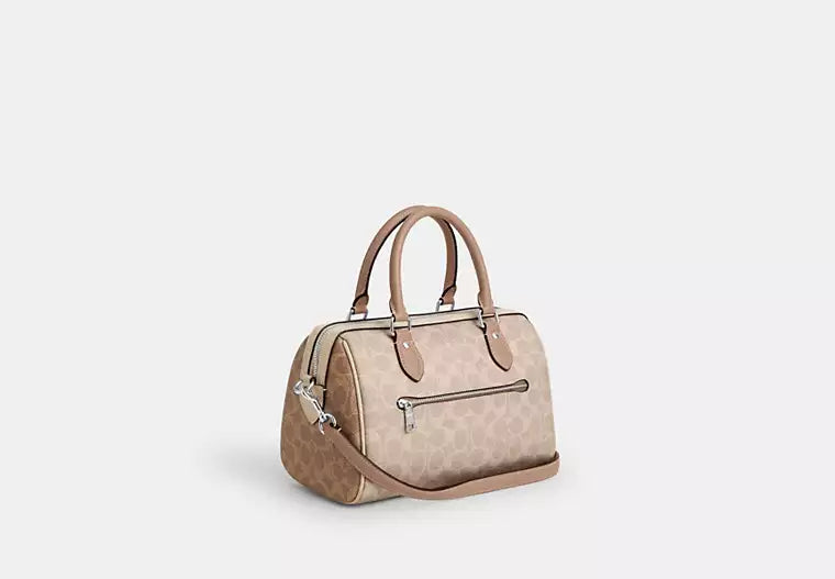 Rowan Satchel Bag In Blocked Signature Canvas