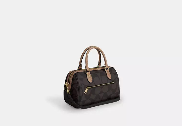 Rowan Satchel Bag In Blocked Signature Canvas