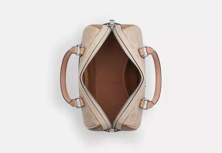Rowan Satchel Bag In Blocked Signature Canvas