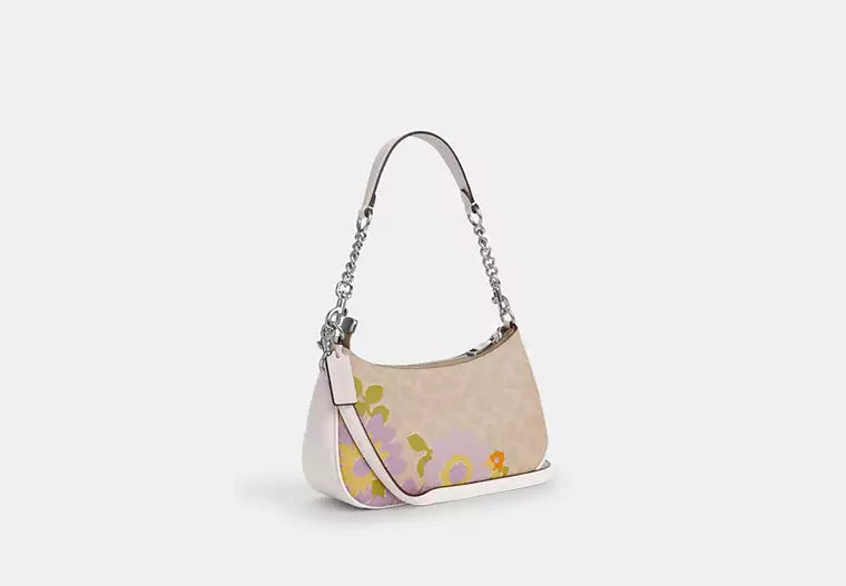 Teri Shoulder Bag In Signature Canvas With Floral Print
