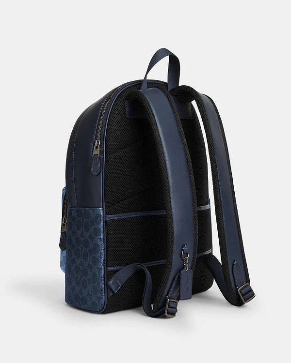 West Backpack In Blocked Signature Canvas