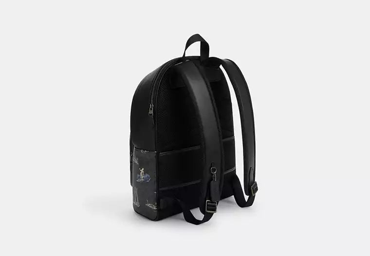 West Backpack In Signature Canvas With Surf Print