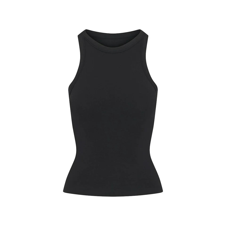 Cotton Jersey CREW NECK TANK Soot