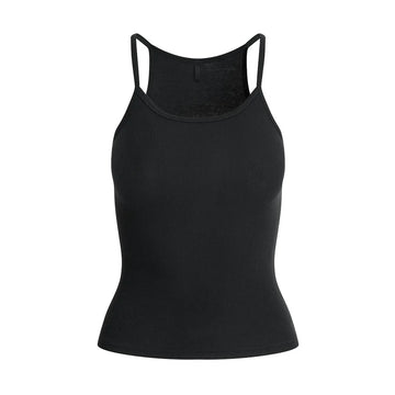 Cotton Rib LONG CAMI Soot
