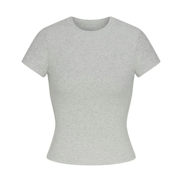Cotton Rib T-SHIRT Light heather grey