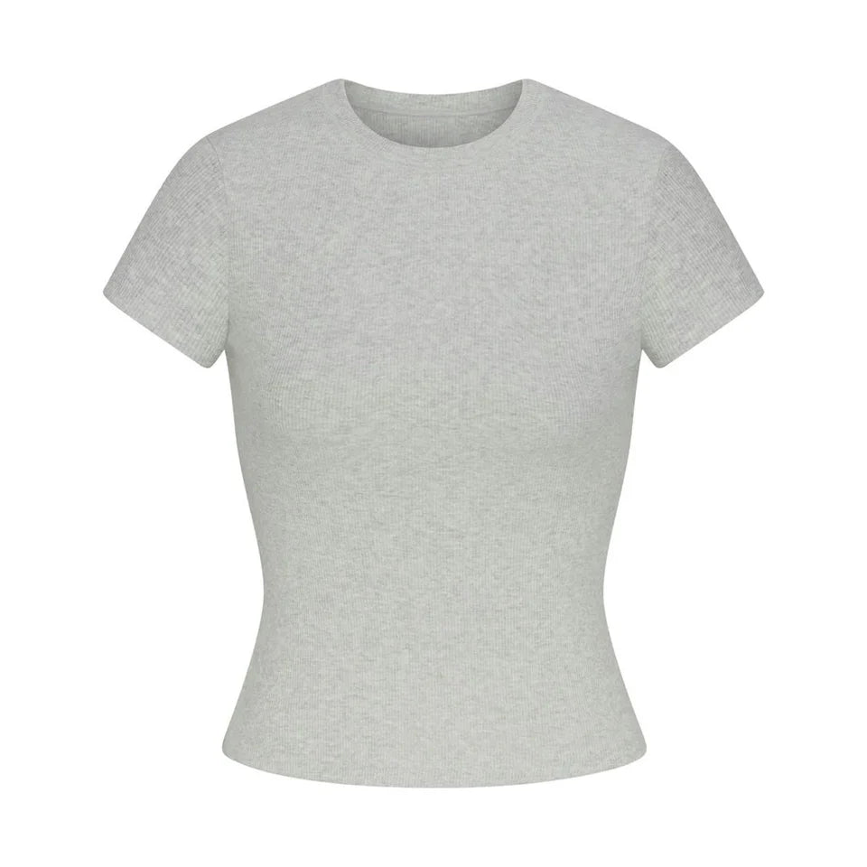 Cotton Rib T-SHIRT Light heather grey