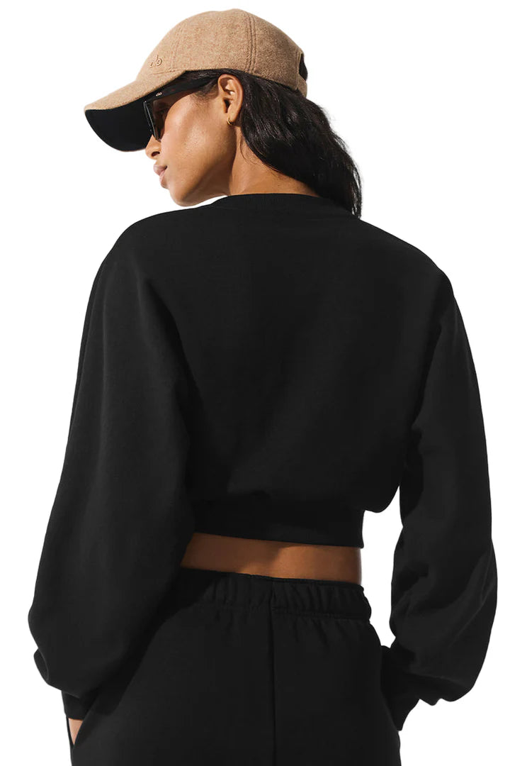 Cropped Accolade Crewneck Black