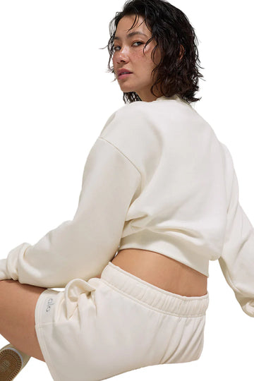 Cropped Accolade Crewneck Ivory
