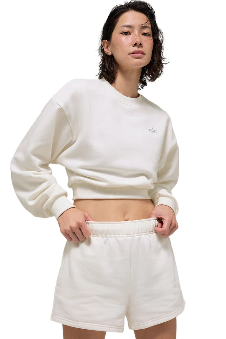 Cropped Accolade Crewneck Ivory