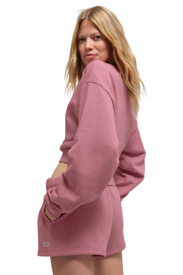 Cropped Accolade Crewneck Pink Wild Rose