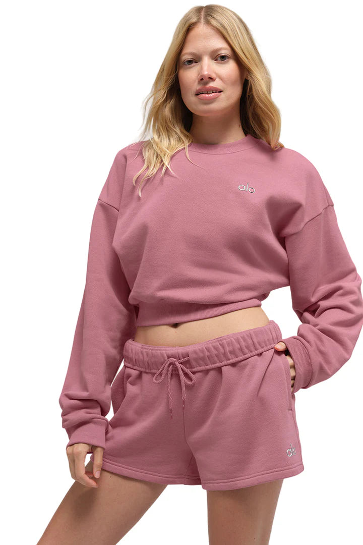 Cropped Accolade Crewneck Pink Wild Rose