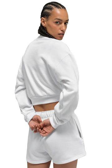 Cropped Accolade Crewneck White