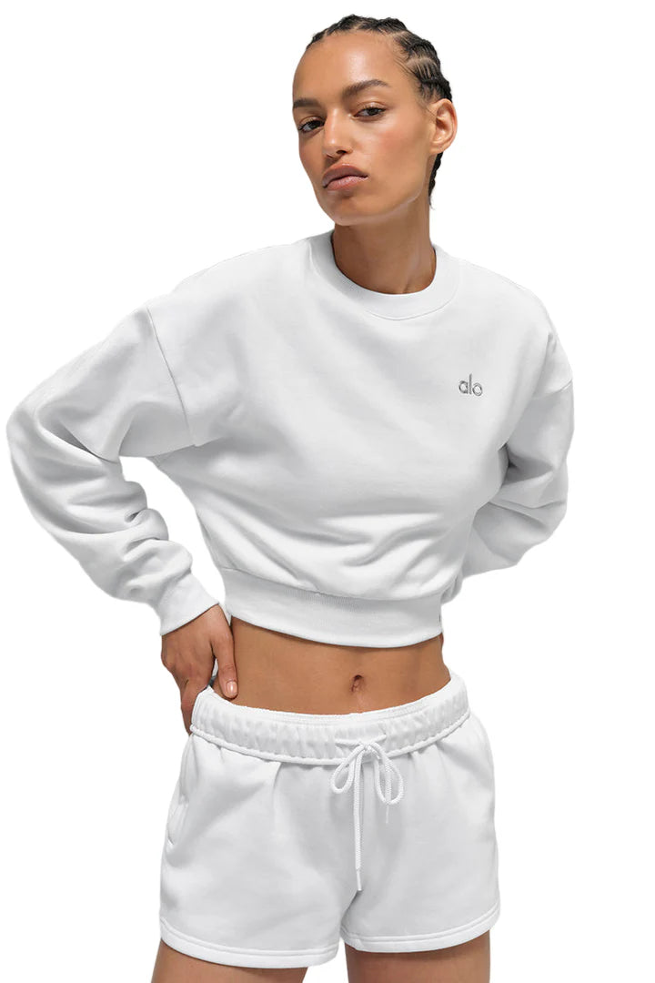 Cropped Accolade Crewneck White