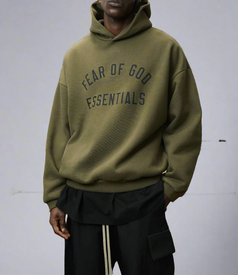 Fear of God ESSENTIALS Men's Fleece Hoodie 'Olive'