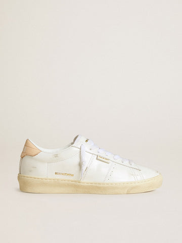 Matchstar in leather with peach pink heel tab