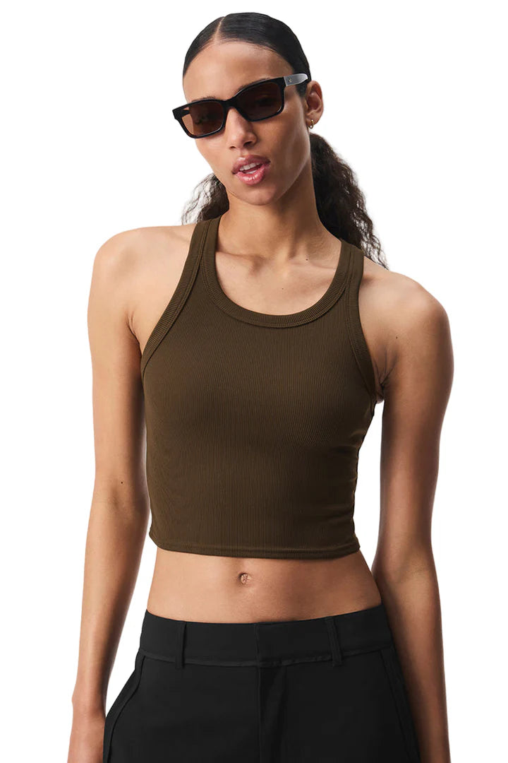 Goddess Ribbed Go-To Tank Espresso
