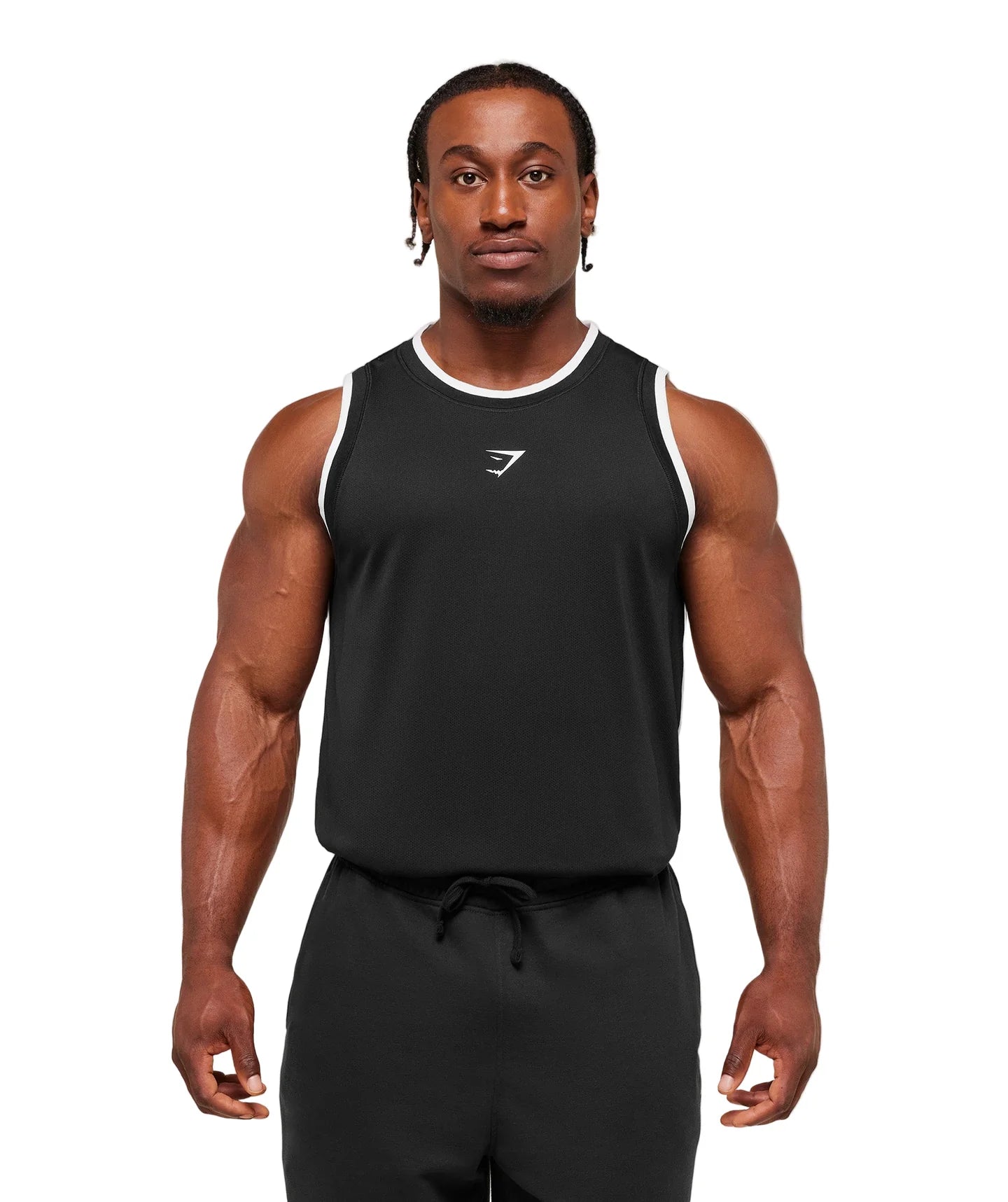 Graphic Basketball Mesh Tank Black