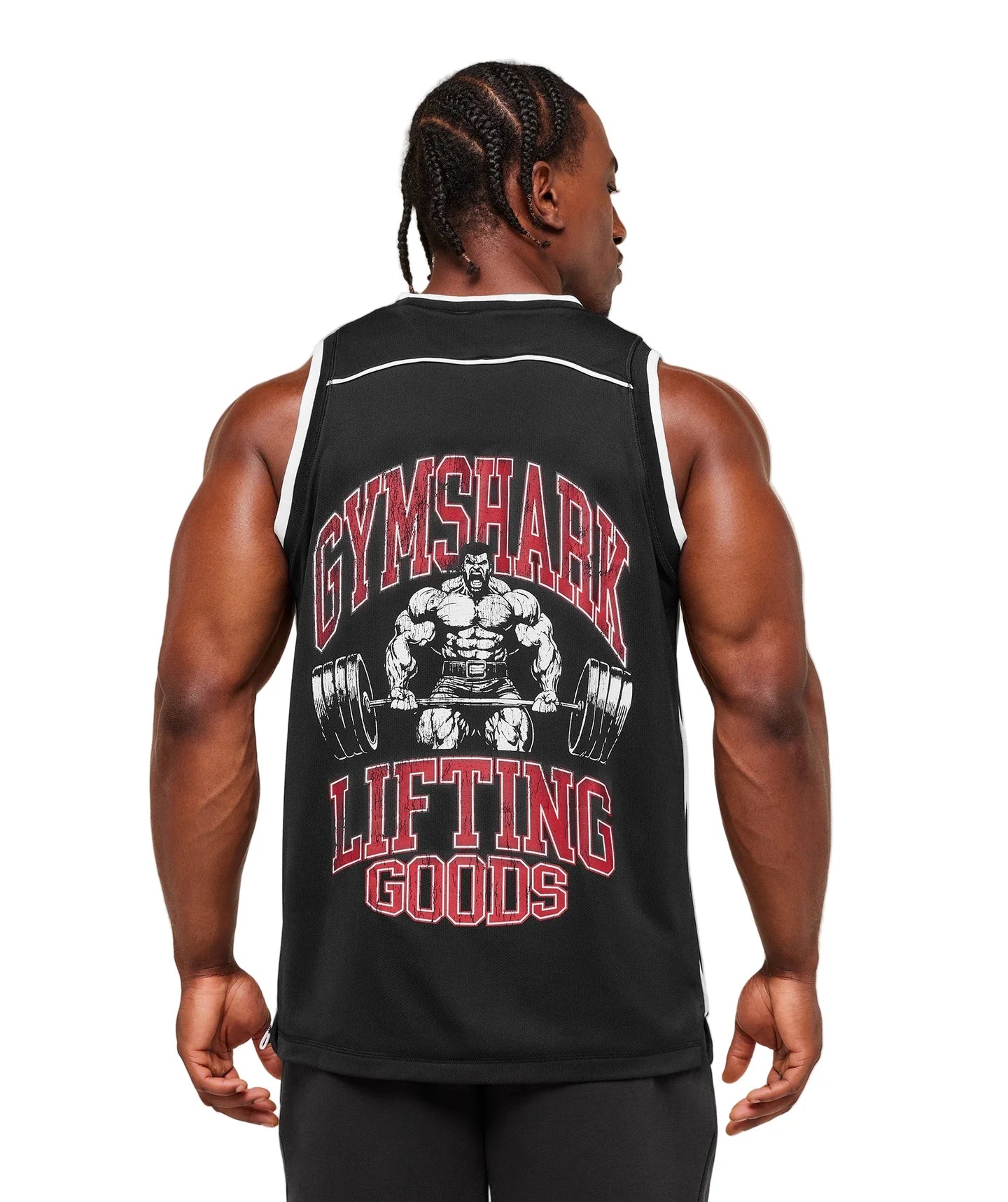 Graphic Basketball Mesh Tank Black
