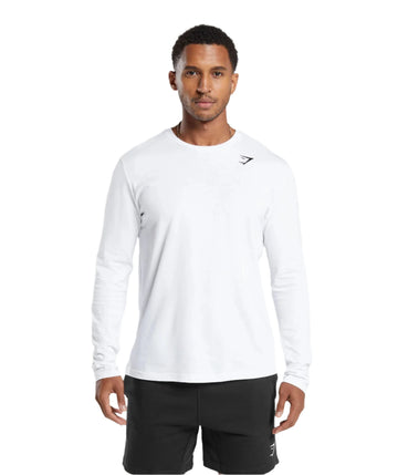 Gymshark Crest Long Sleeve T-Shirt - White
