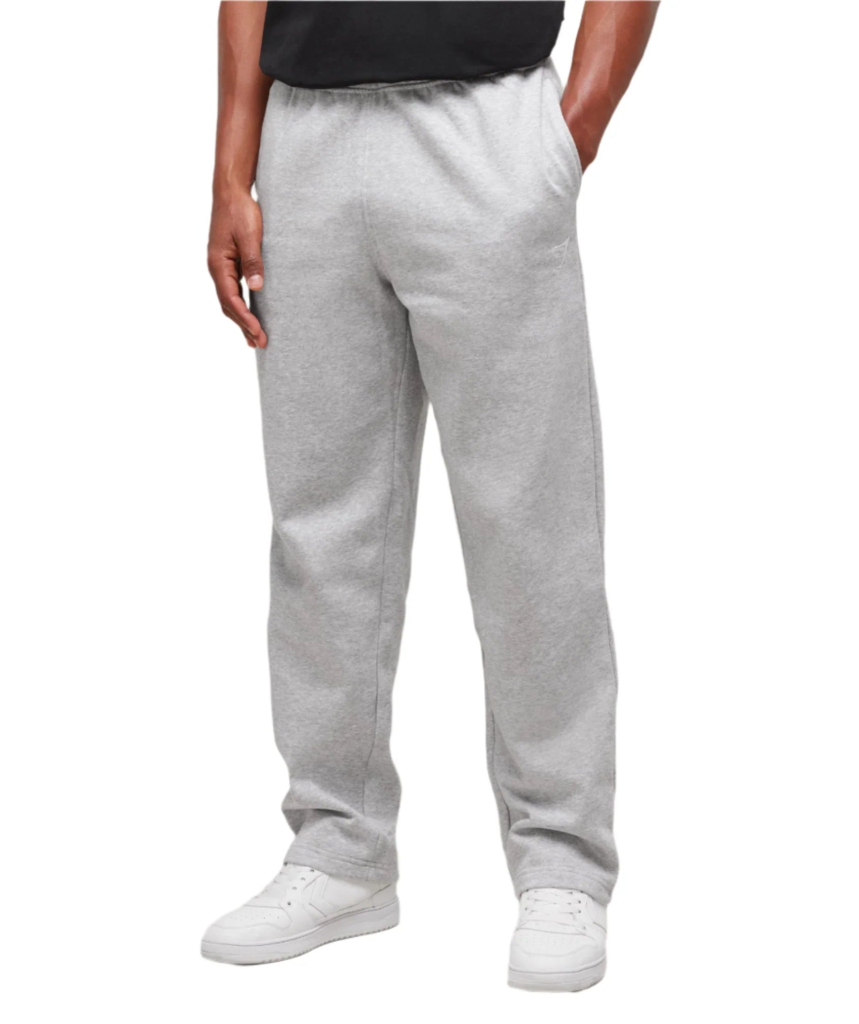 Gymshark Crest Straight Leg Joggers - Light Grey Marl