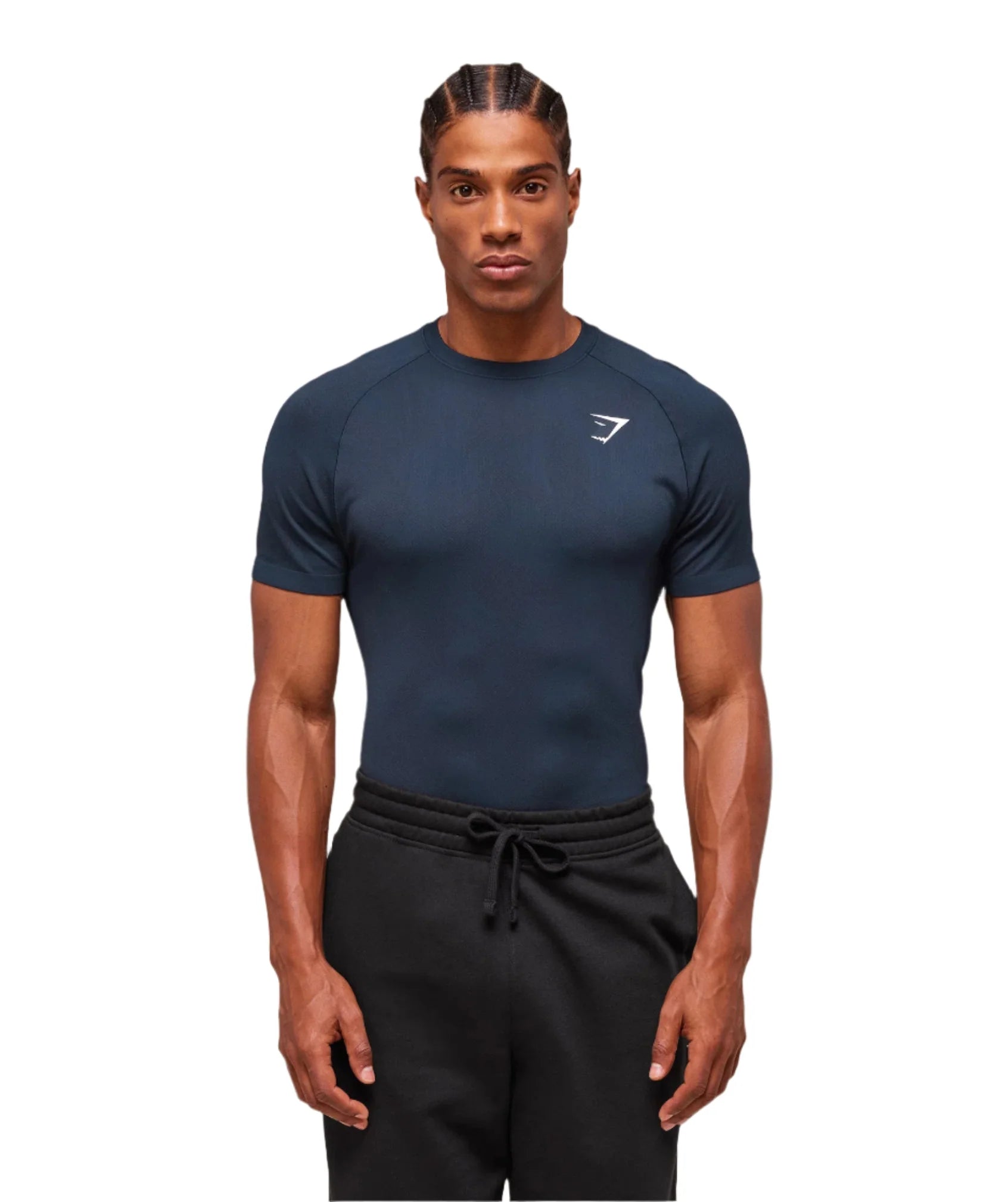 Gymshark Geo Seamless T-Shirt - Navy/Heavy Blue