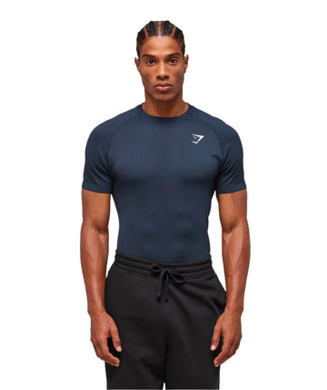 Gymshark Geo Seamless T-Shirt - Navy/Heavy Blue