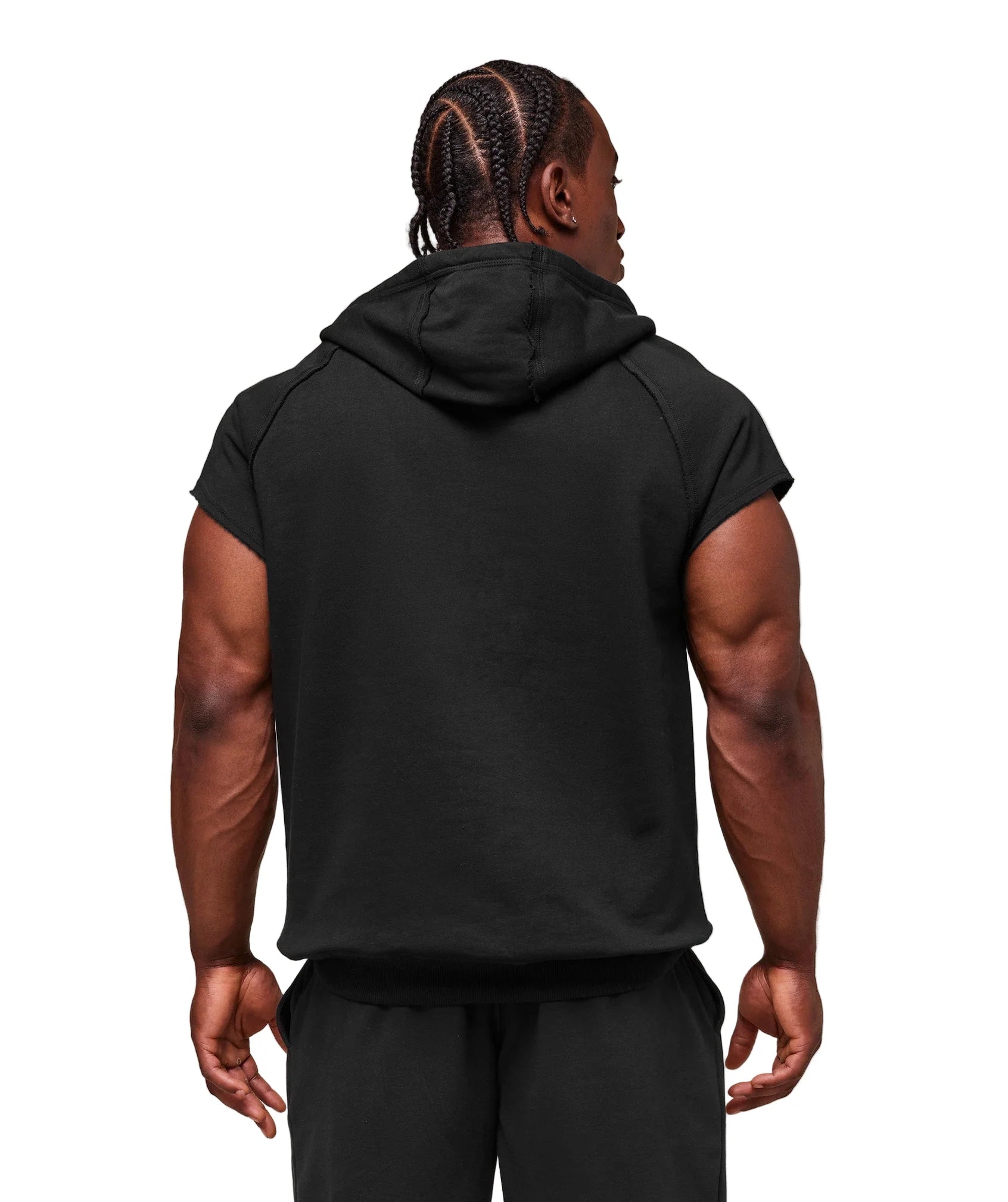 Gymshark Legacy 1/4 Zip Cap Sleeve Hoodie Black