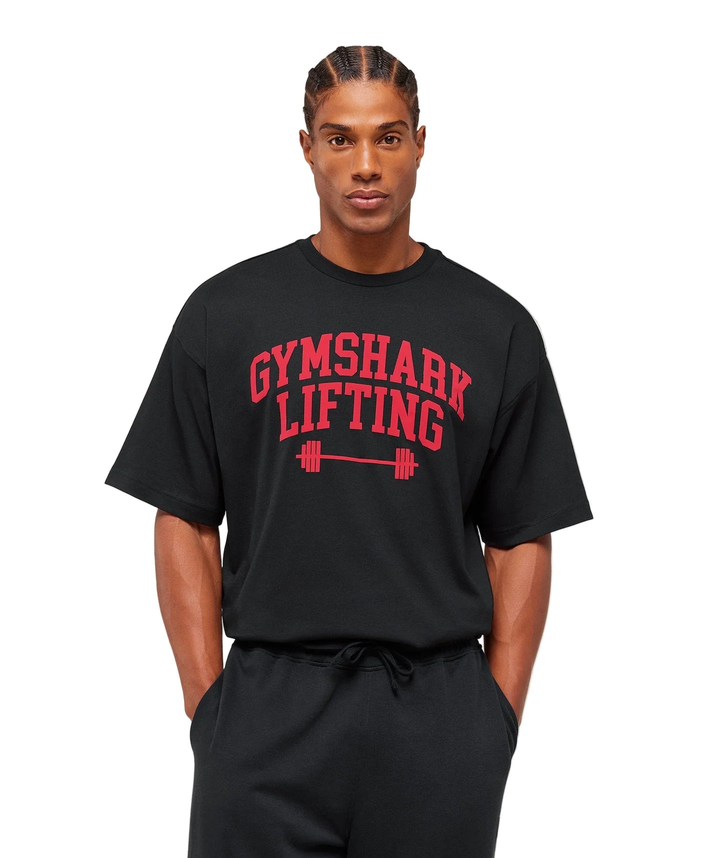 Gymshark Lifting Barbell T-Shirt oversized fit Black