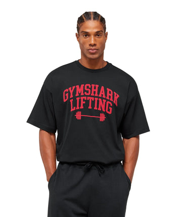Gymshark Lifting Barbell T-Shirt oversized fit Black
