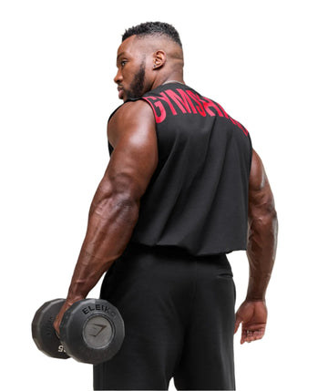 Gymshark Power Cut Off Tank - Black/Conditioning Red