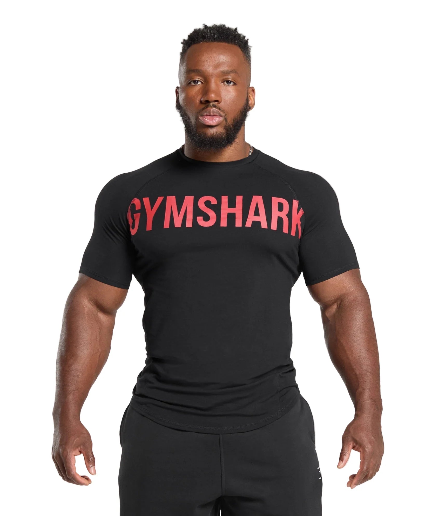 Gymshark Prime T-Shirt - Black/Vivid Red