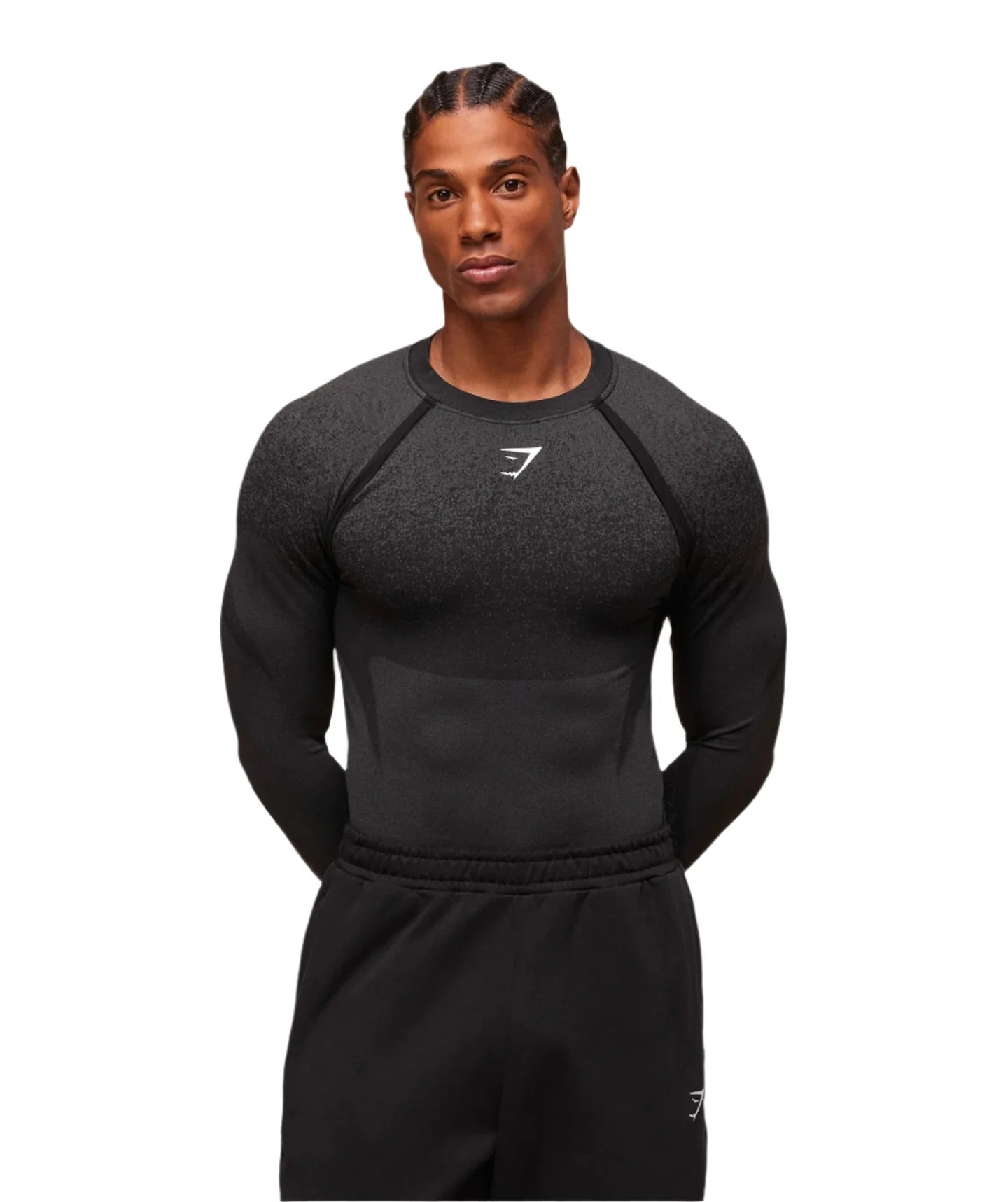 Gymshark Shadow Seamless Long Sleeve T-Shirt - Black
