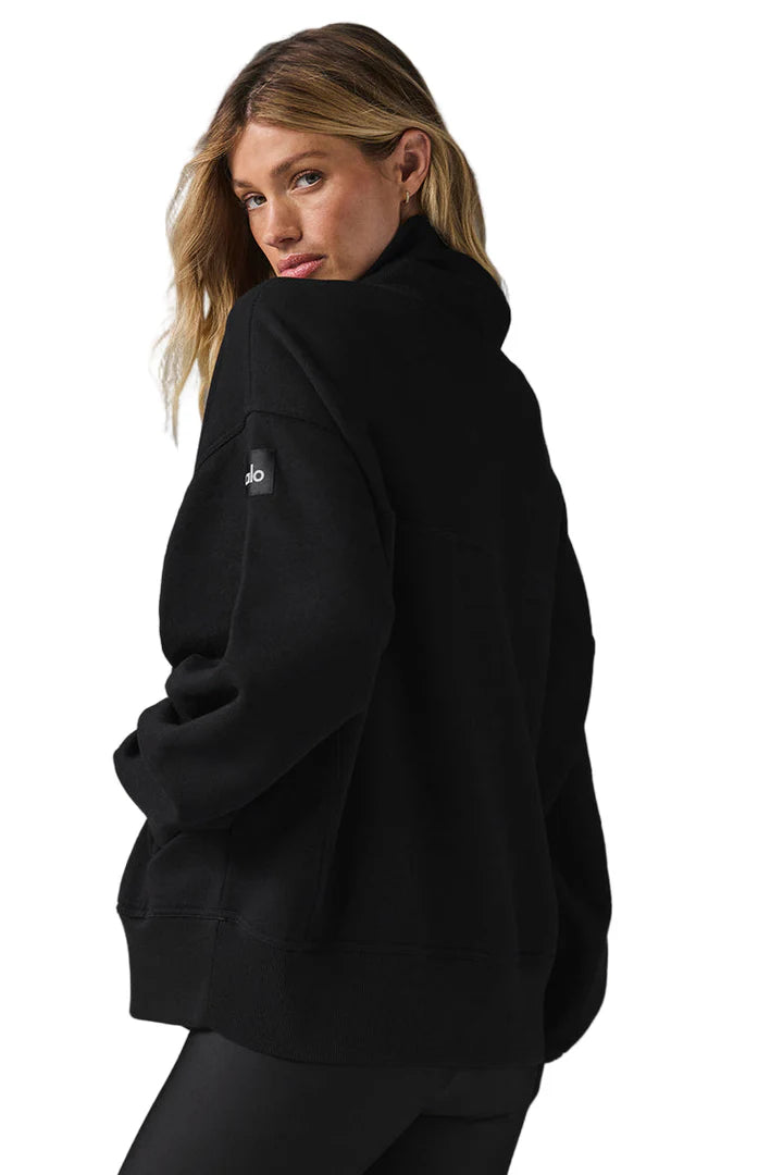Hazy Mock Neck Pullover Black