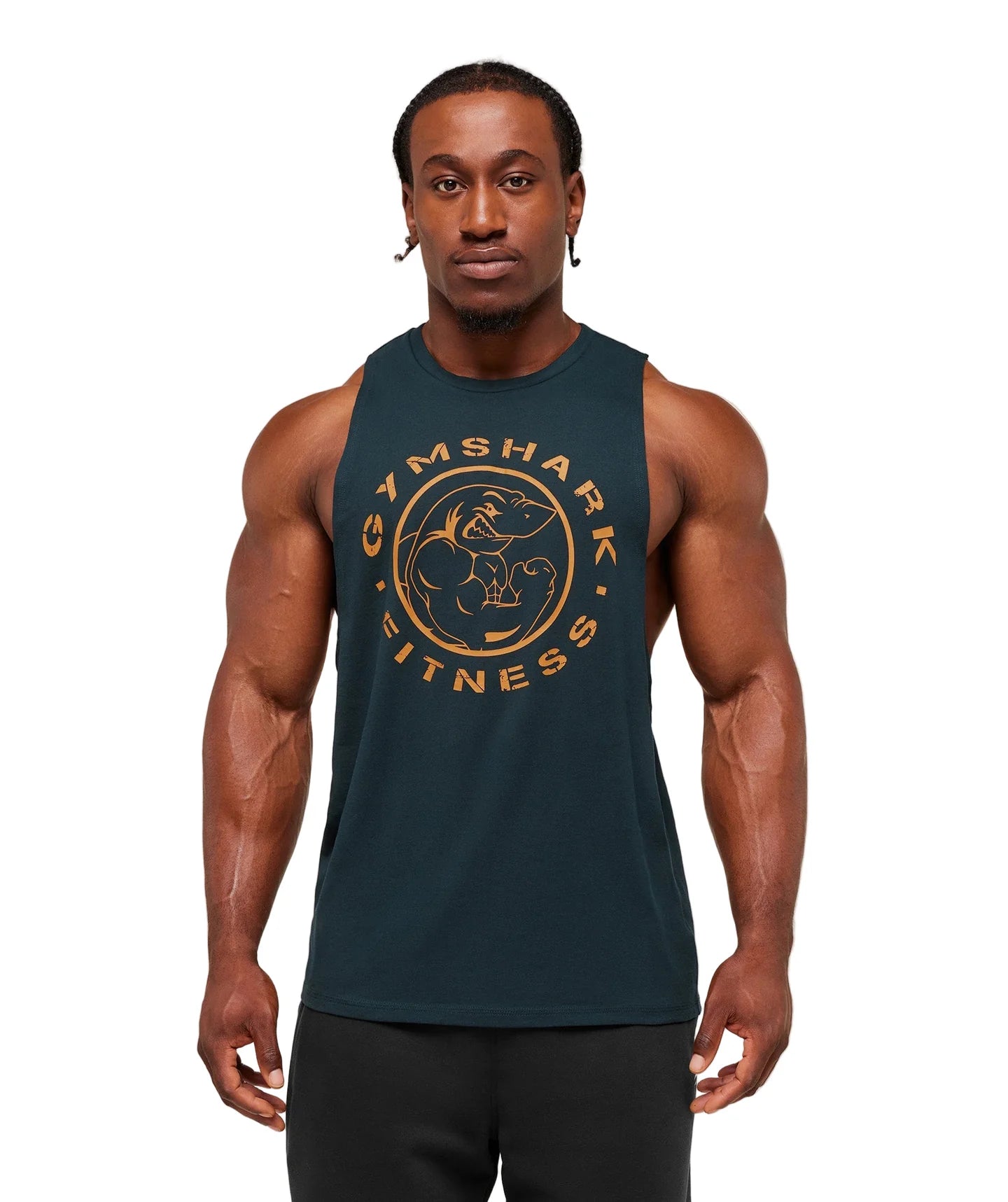 Legacy Drop Arm Tank slim fit Deep Petrol Blue