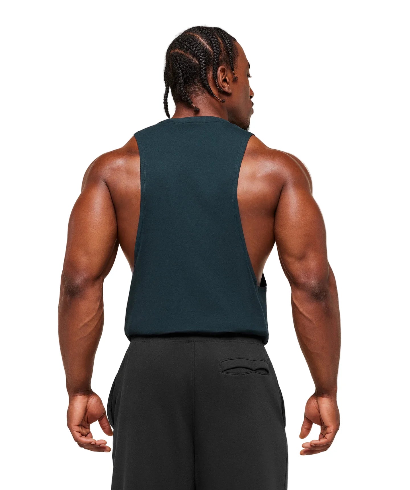 Legacy Drop Arm Tank slim fit Deep Petrol Blue