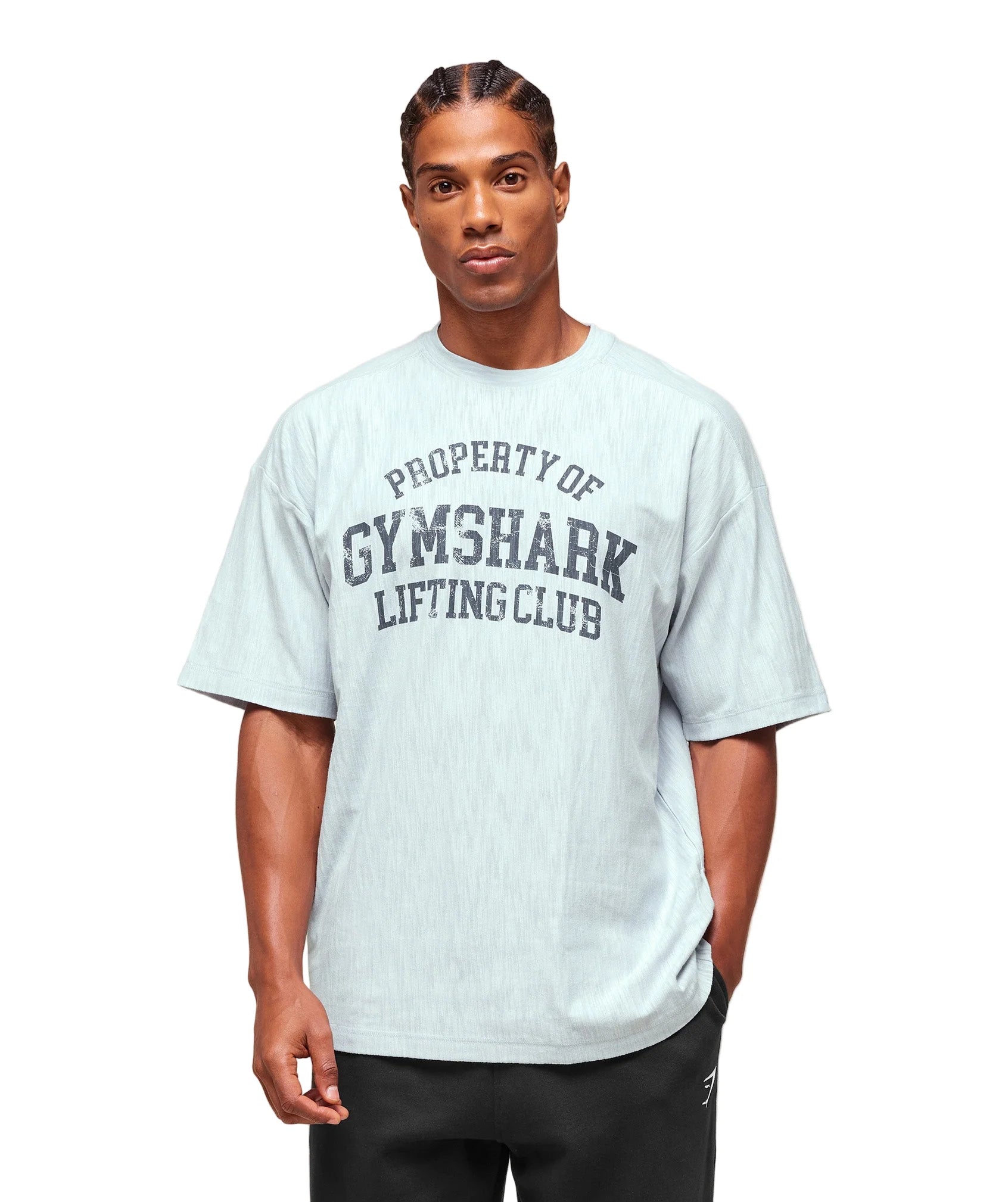 Lightweight Slub Textured T-Shirt oversized fit Smoke Blue