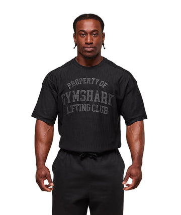 Lightweight Slub Textured T-Shirt oversized fit Black