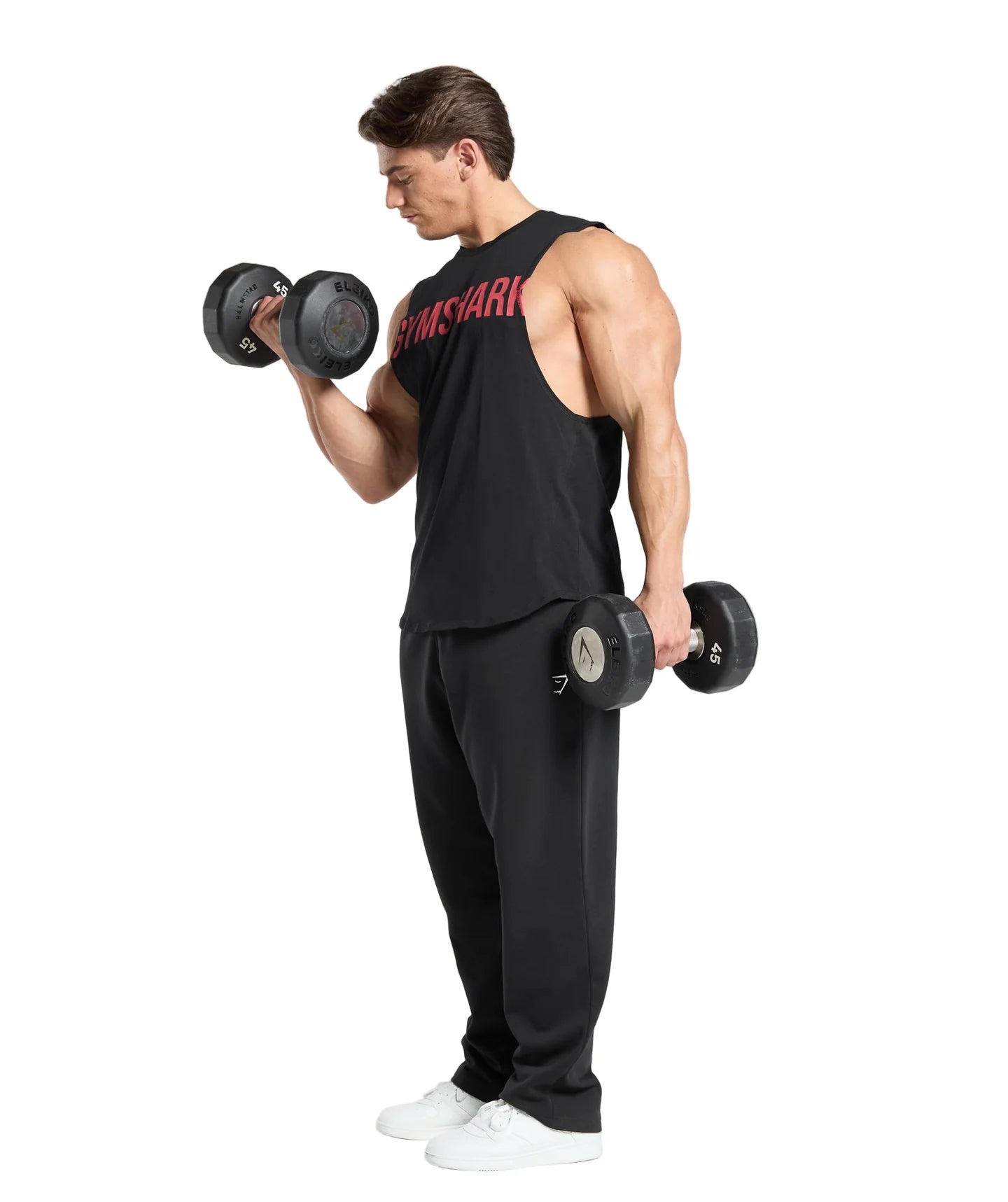 Prime Drop Arm Tank slim fit Black/Vivid Red