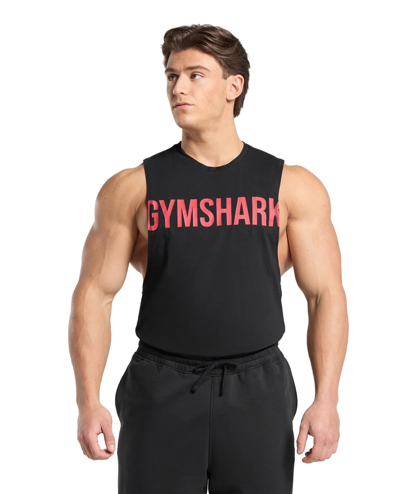 Prime Drop Arm Tank slim fit Black/Vivid Red